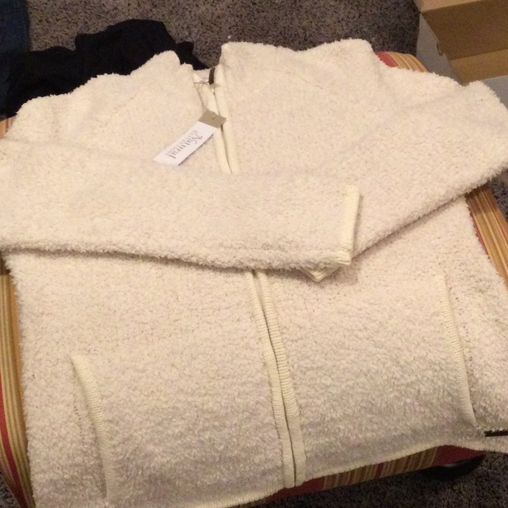 Cozy Cream Zip-Up Jacket Sweater, Nwt